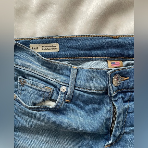 True Religion Blue Skinny Jeans with Contrast Stitching - Picture 5 of 7